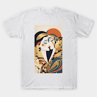 Gustav Klimt's Eternal Love: The Kiss Inspired Artwork T-Shirt